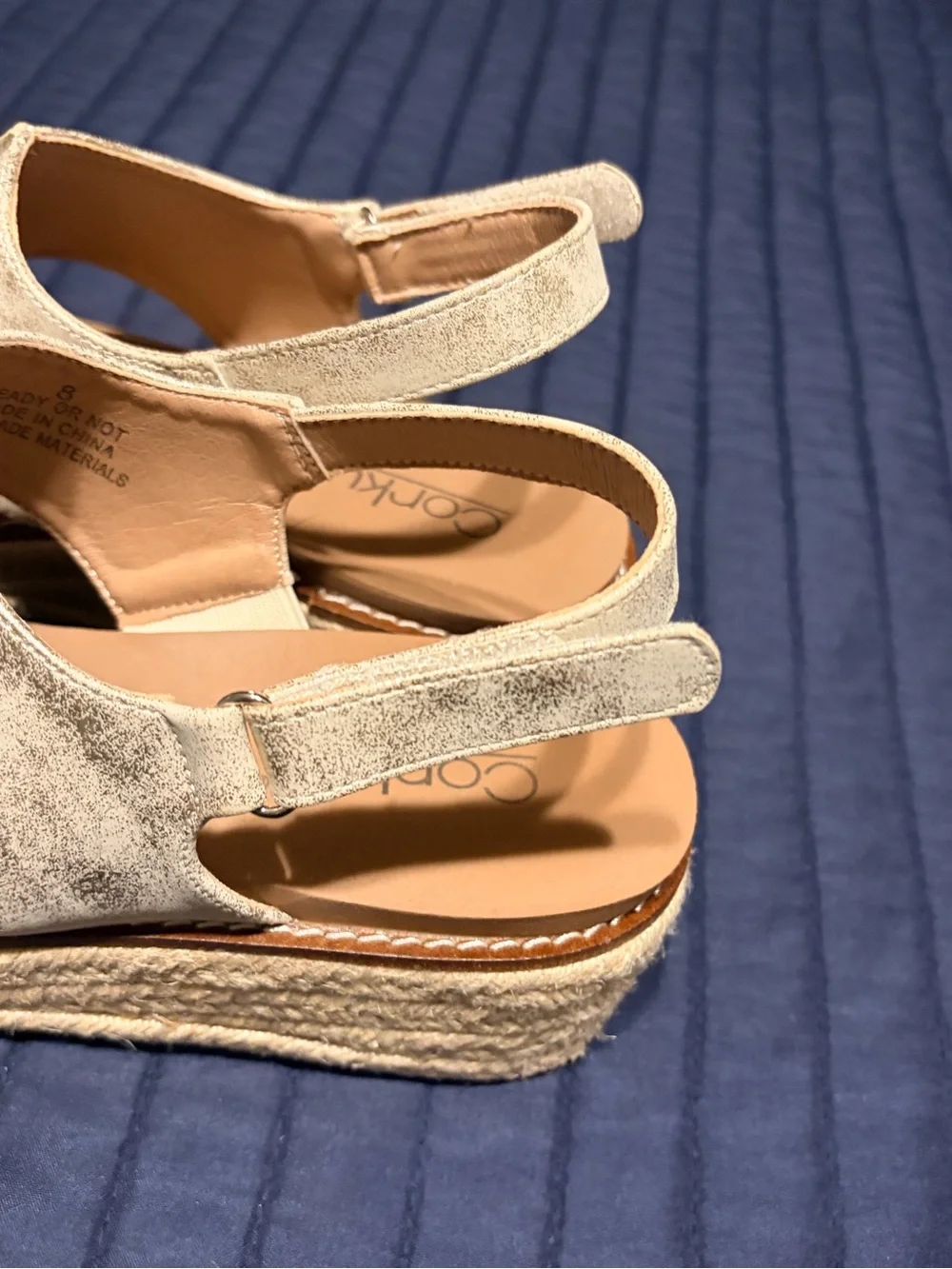 Corkys Gold Metallic “Ready or Not” woman’s size 8.